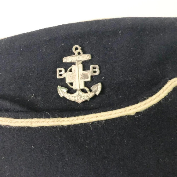 Vintage Boys Brigade Forage Cap Boys Scouts Sure Stedfast Brooch Pin - Picture 3 of 16